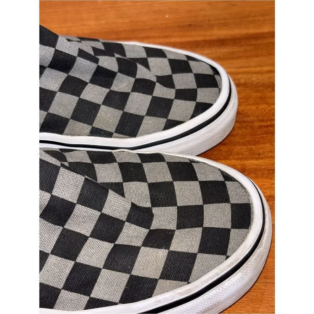 Vans Kids Slip-On Checkerboard Sneakers - Black & Gray